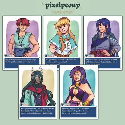 Fields of Mistria - NPC ChatBox 5x7 Prints