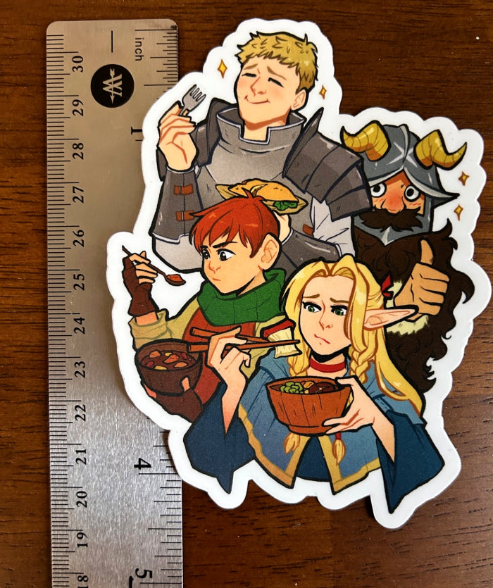 Delicious In Dungeon 4.5" Matte Sticker