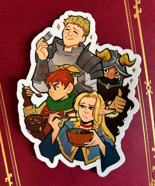 Delicious In Dungeon 4.5" Matte Sticker