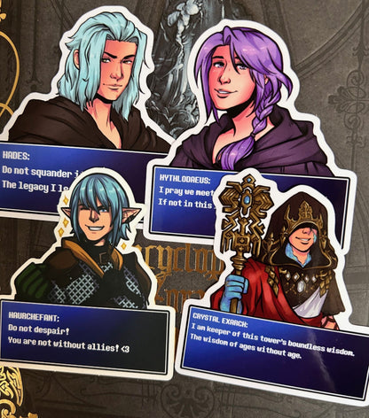 Final Fantasy XIV NPC Dialogue Chatbox 3" Stickers