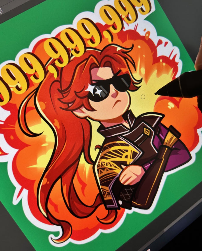 Clair Obscur Expedition 33 Maelle Uncapped Damage 3" Matte Sticker